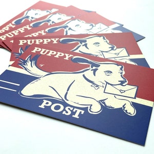 Puppy Post Postcards / Dog Postcards / Puppy Airmail Cards for Postcrossing image 3