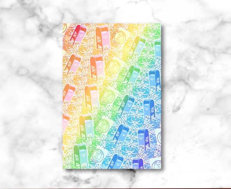 Rainbow Mailbox Postcards / USPS Postcards / LGBTQ Pride Snail Mail Postcrossing Cards image 1