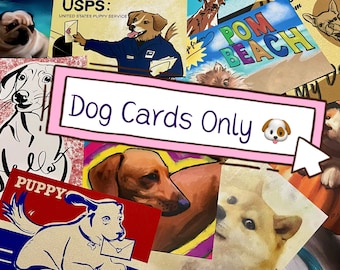 Dog Cards Only! / Surprise Me with Dog Postcards /Get Random Postcards / Dog Grab Bag Blind Box Postcards for postcrossing / variety pack