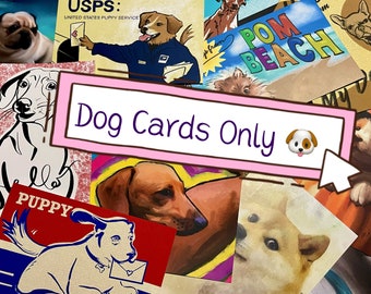 Dog Cards Only! / Surprise Me with Dog Postcards /Get Random Postcards / Dog Grab Bag Blind Box Postcards for postcrossing / variety pack