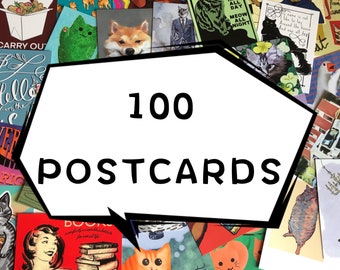 100 Postcard Set / Postcard Lot for Postcrossing / Get Random Postcards / Bulk Postcard Grab Bag