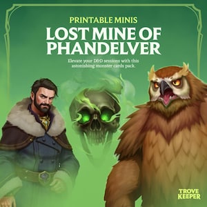 D&D Monster Cards, Lost Mine of Phandelver, Monster Art, Tokens, Foldable Minis, Custom made, Easy Digital Download, LMoP