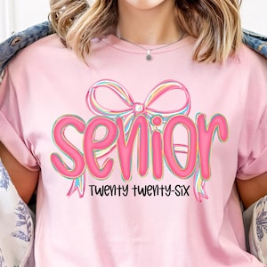 Pink Coquette Senior 2026 Shirt, Senior 2026 Shirt, Class of 2026 Shirt, Senior 2026 Tee, Graduation Shirt, Graduate Gift, Senior Mom Tees