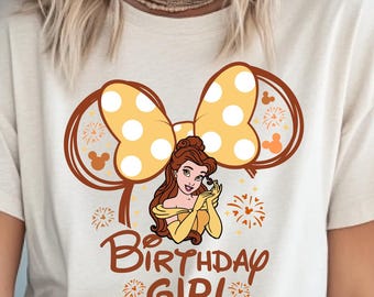 Personalized Princess Belle Birthday Shirt, Belle Birthday Girl Shirt, Custom Disney Birthday Shirts, Disney Birthday Girl Gift, Birthday