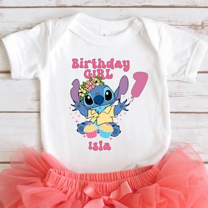 Custom Stitch Birthday Shirt, Birthday Girl T-Shirt, Shirt, Stitch Birthday Girl Shirt, Disney Birthday Tee, Stitch Kids Birthday Shirt