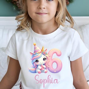Custom Unicorn Birthday Girl Shirt, Birthday Sweater, Girls Birthday Party Tee, Gift Ideas for Birthday Girl, Daughter Birthday Gift Unicorn