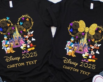 Disney Trip 2025, Custom Disneyland Matching Family Shirts, Personalized Disney Vacation Shirts, Disney Family Castle Tees,Mickey Minnie Tee