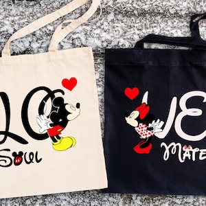 Mickey Minnie Kiss Bag, Mickey Minnie Love Tote Bag, Disney Valentine Bag, Disney Couple Bag,  Disney Love  Tote Bag, Disney Matching Bag