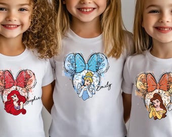Custom Disney Princess Shirt, Cinderella Shirt, Belle Shirt, Ariel Tee, Princess Elsa Tee, Disneyworld Girls Trip Tee, Princess Matching Tee