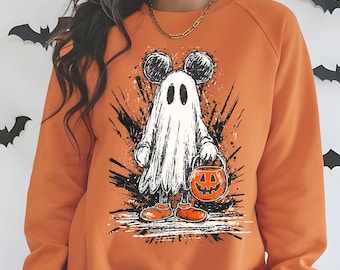 Disney Halloween Family Matching Sweatshirt,Disney Halloween Sweater, Mickey and Minnie Halloween Sweatshirt, Halloween Party Sweatshirt