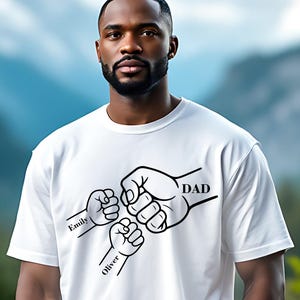 Custom Dad T-Shirt, Personalized Matching Child Names, Team Dad and Kids Shirt, Father&#39;s Day Gift,  Favorite Dad Shirt, Gift for New Dad