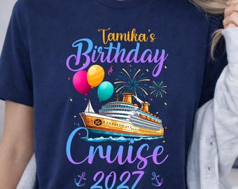 It's My Birthday Cruise 2027 Shirt, Custom Birthday Cruise 2027 Shirt, Family Birthday Squad 2027 Tee, Gift for Birthday, Birthday Party