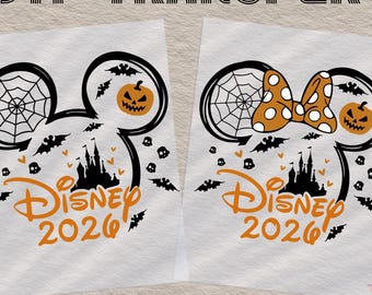 Disney Halloween 2026 DTF Prints Heat Transfer,  Mickey and Minnie Ready To Press,  Disney Halloween Party DTF,  Halloween Dtf