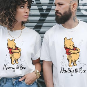 Daddy to Bee Shirt,Mommy to Bee Shirt,Winnie The Pooh Family Matching Tee,Pooh Bear Daddy to Bee Tee,Disney Pooh Mommy Tee,Disney Pregnancy
