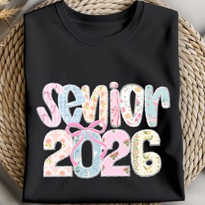Coquette Lace Senior 2026 Shirt, Preppy Senior Shirt, Class of 2026 Shirt, Senior 2026 Tee, Graduation Shirt, Graduate Gift, Senior Mom Tees