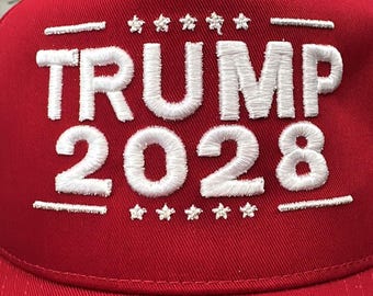 Boné de beisebol bordado 3D Trump 2028, boné vermelho bordado Trump, boné MAGA, boné presidencial, presente para pai, apoio a Trump, boné caminhoneiro Trump