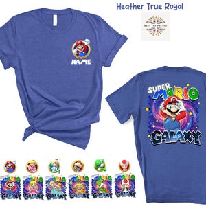 Personalized Super Mario Galaxy Tshirt, Family Universal Studios Mario Shirt, Super Mario Characters, Universal Orlando Park Birthday Tee image 1