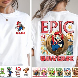 Custom Epic Universe Shirt, Epic Universe All Character Tee, Family Epic  Universe Park Trip Tee, Epic Universe Orlando Park Tee, Mario Tee