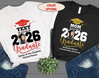 Custom Photo Graduation 2026 Shirts, Graduation T-Shirt,2026 Graduate Shirt, Personalized Graduation Shirts, Matching Family Graduate Shirt