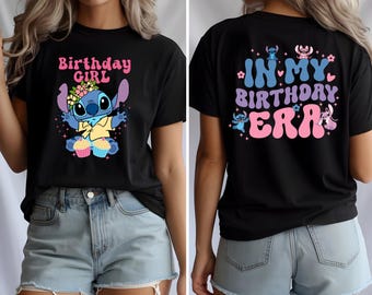 Custom Stitch Birthday Shirt, In My Birthday Era Stitch Shirt, Stitch Birthday Girl Shirt, Disney Birthday Tee, Stitch Kids Birthday Shirt