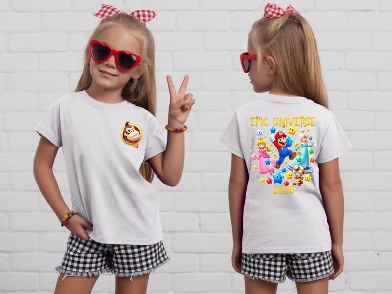 Custom Super Mario Galaxy Shirt,Epic Universe 2026 Tee,Family Universal Studios Mario Tee,Super Mario All Characters Tshirt,Family Trip 2026 bild 6