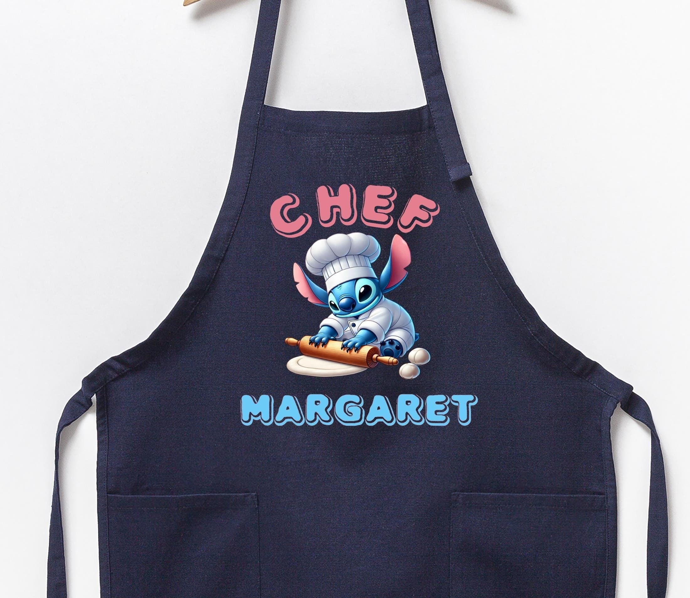 Custom Chef Stitch Apron, Personalized Stitch Apron,Custom Family Kitchen Apron,  Little Chef Kitchen Apron, Chef Couple Apron, Mom Gift