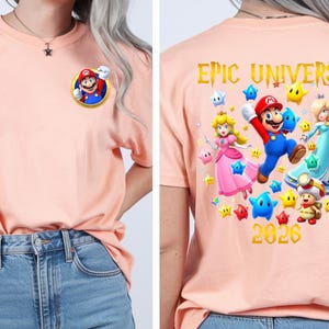 Custom Super Mario Galaxy Shirt,Epic Universe 2026 Tee,Family Universal Studios Mario Tee,Super Mario All Characters Tshirt,Family Trip 2026 bild 8