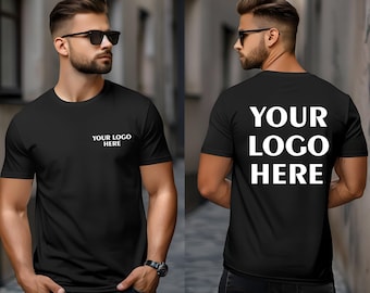 Two Sided Custom Logo Pocket Size Shirt, Business Logo Shirt, Custom Brand Tees, Custom School Logo Tee, Front and Back Logo Shirt,Team Logo