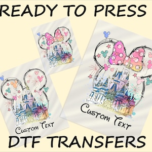 Disney Castle DTF Transfer, Magical Castle DTF , Disney Watercolor Ready To Press,Disney Family DTF Print,Minnie Heat Press,Iron On Transfer