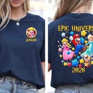 Custom Super Mario Galaxy Shirt,Epic Universe 2026 Tee,Family Universal Studios Mario Tee,Super Mario All Characters Tshirt,Family Trip 2026 bild 7
