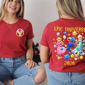 Custom Super Mario Galaxy Shirt,Epic Universe 2026 Tee,Family Universal Studios Mario Tee,Super Mario All Characters Tshirt,Family Trip 2026 bild 11