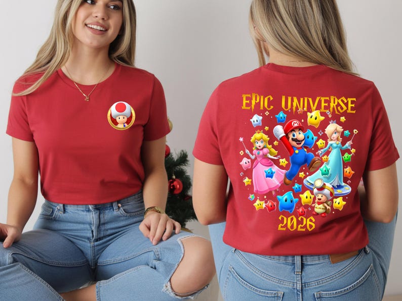 Custom Super Mario Galaxy Shirt,Epic Universe 2026 Tee,Family Universal Studios Mario Tee,Super Mario All Characters Tshirt,Family Trip 2026 bild 11