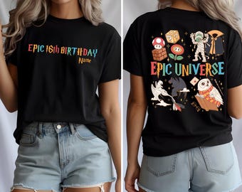Personalized Epic Universe Birthday Shirt, Family Universe Park Trip Tee, Epic Universe Orlando Park, Epic Universe 2025 Family Trip Shirts