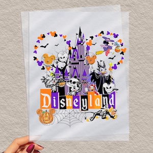 Disneyland Halloween DTF, Disney Castle Halloween Prints Heat Transfers