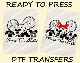 Disney Family Trip 2025 Ready To Press, Disney 2025 DTF Transfer,Disney Family Vacation DTF Print,Heat Press,Iron On Transfer, Dtf Transfers