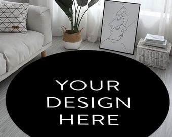 Round Rugs, Custom Your Image Area Rug, Personalized Rug, Custom Rug Mat, Personalized Home Decor,  Non-Slip Custom Round Carpet, Front Door