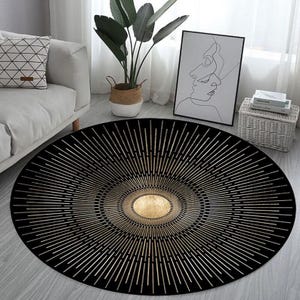 Sunshine Rug, Round Rug, Sun Rug, Circle Rug, Bathmat Rug, Doormat Rug, Indoor Rug, Turkish Rug, Home Decor Rug, Minimalist Rug, Mid Century