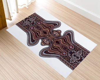 MOROCCAN RUG, Print Vintage, Colorful Rug, Kitchen Bathroom Rug, Printed Colorful Rug,Turkish  Printed Rug, Antique Looking Rug,Washable Rug