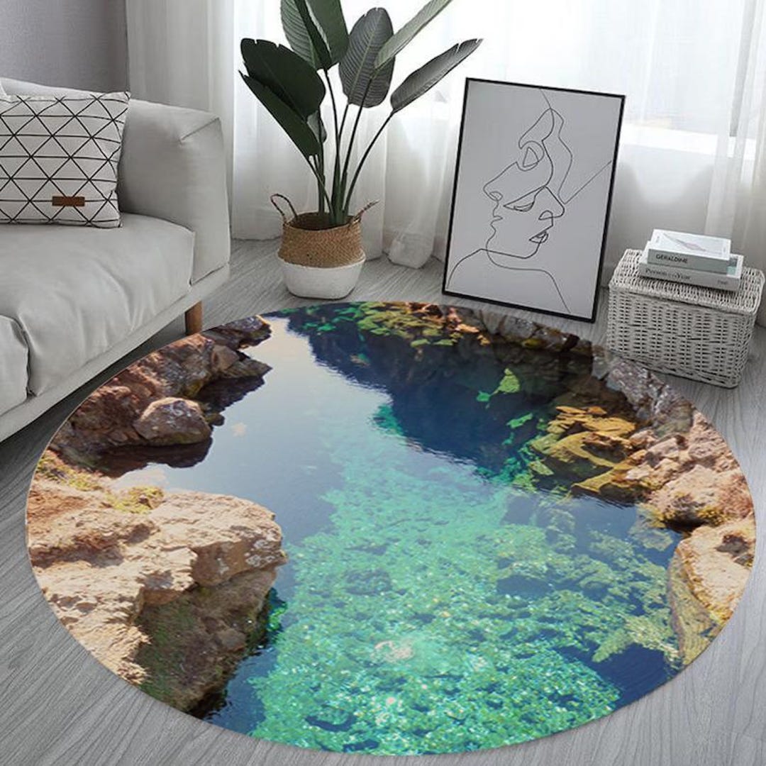 Creak Pattern Rug Crack Rug, 3D Look Crack Rug, Wave Rug, Shark Rug, Round Crack Rug, 3D ...