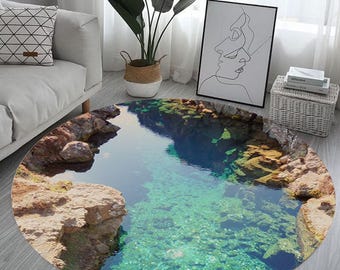 Crack Rug, 3D Look Crack Rug, Wave Rug, Shark Rug, Round Crack Rug, 3D Look Deep Hole Rug, Vortex Rug, Non Slip Round Rug, Not 3D Rug