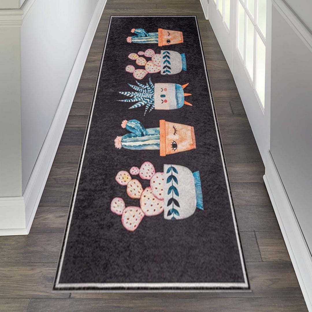 Cactus Rug,western Decor, Vintage Washable Plant Rug, Texas Decor,anti ...