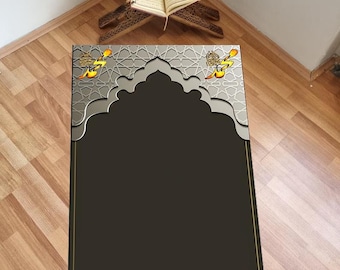 Personnalisable,Prayer Rug Personalized,Muslim Prayer Rug,Woven Prayer Rug,Islamic Gifts,Janamaz,Gray Prayer Rug,Prayer Rug For Woman Man