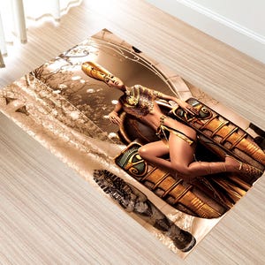 Hieroglyph Rug, Egypt Rug, Ancient Rug, Anubis Rug, Egyptian Decor, For Living Room, Cool Rug, Area Rug, Housewarming Gift, Home Decor