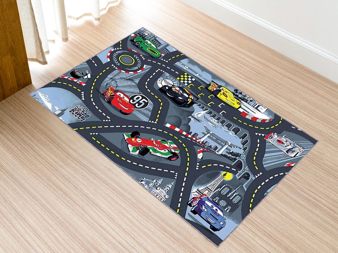 Lightning Mcquenn Rug, Car Road Kids Rug, Play Rug, Boys Rug, Disney ...