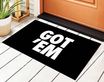 Got Em Rug,GotEm Decor, Gotem Carpet,Cool Rug,3D Printeds Rug, Entryway Rug,Got Em MAT doormat,Black And White Rugs,Street Fashion Style Mat