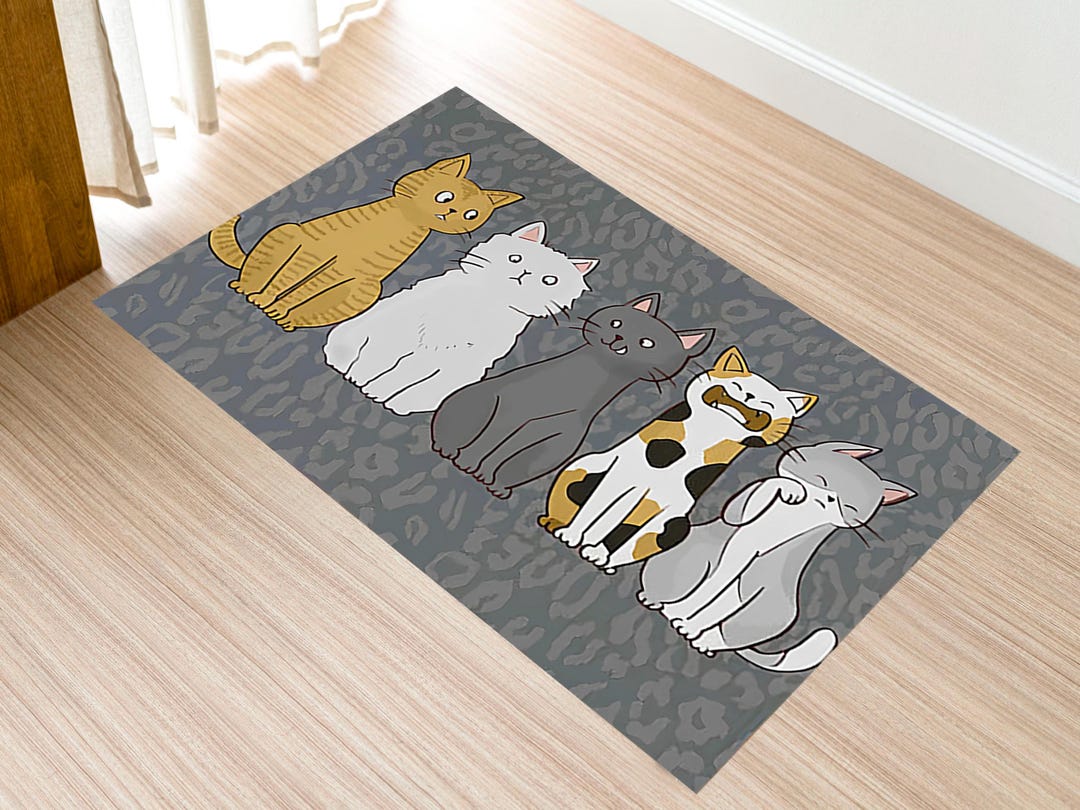 Cat Loop Rug Animal Rug, Step Rug, Cat Lover Gift Rug, Cat Rug, Salon Rug, Non Slip ...