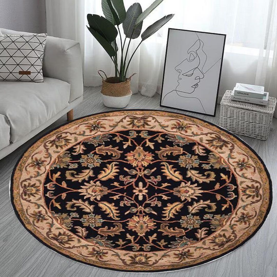 Round Rug With Patterns Persian Pattern Round Rugs High Quality Thick Premium Rugs for Room ...