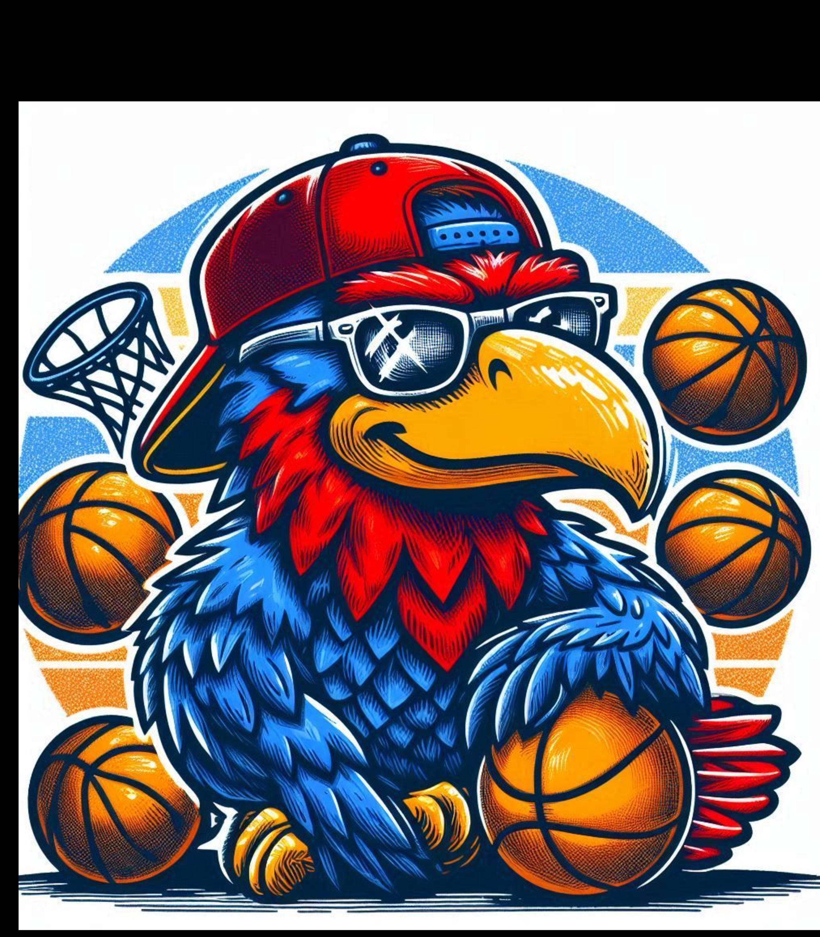 カンザス大学　ジェイホークス　バスケットボール　マスコット　キャラクター Kansas jayhawks logo - Etsy 日本