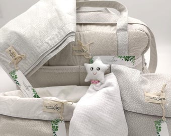 Set indispensables ,Bolsa hospital ,Baby Pack elegant ,Gray Baby Bag, Gift  Set, Spacious  Hospital Tote