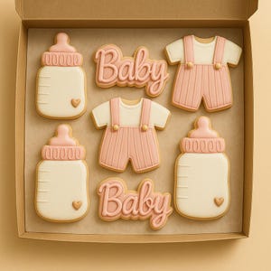 Pink Baby Shower Cookies: Royal Icing Gift Set